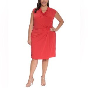 London Times Cowl-Neck Sheath